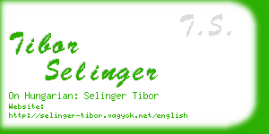 tibor selinger business card